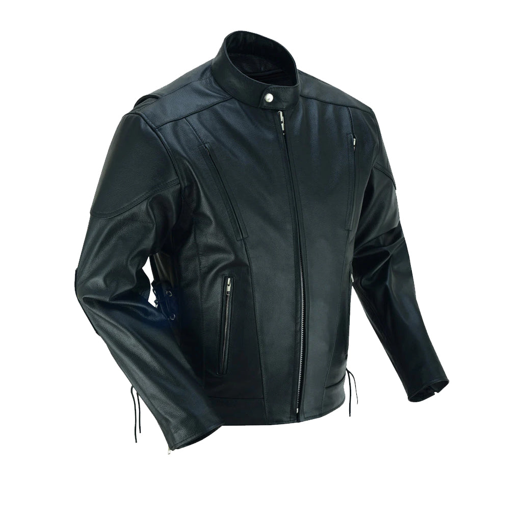 C727 MENS SCOOTER LEATHER JACKET (ARMORED) – San Diego Leather