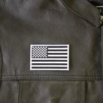 3" X 2"  USA FLAG PATCH WHITE & BLACK
