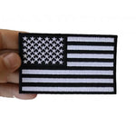 4" X 2.5"  USA FLAG PATCH BLACK & WHITE