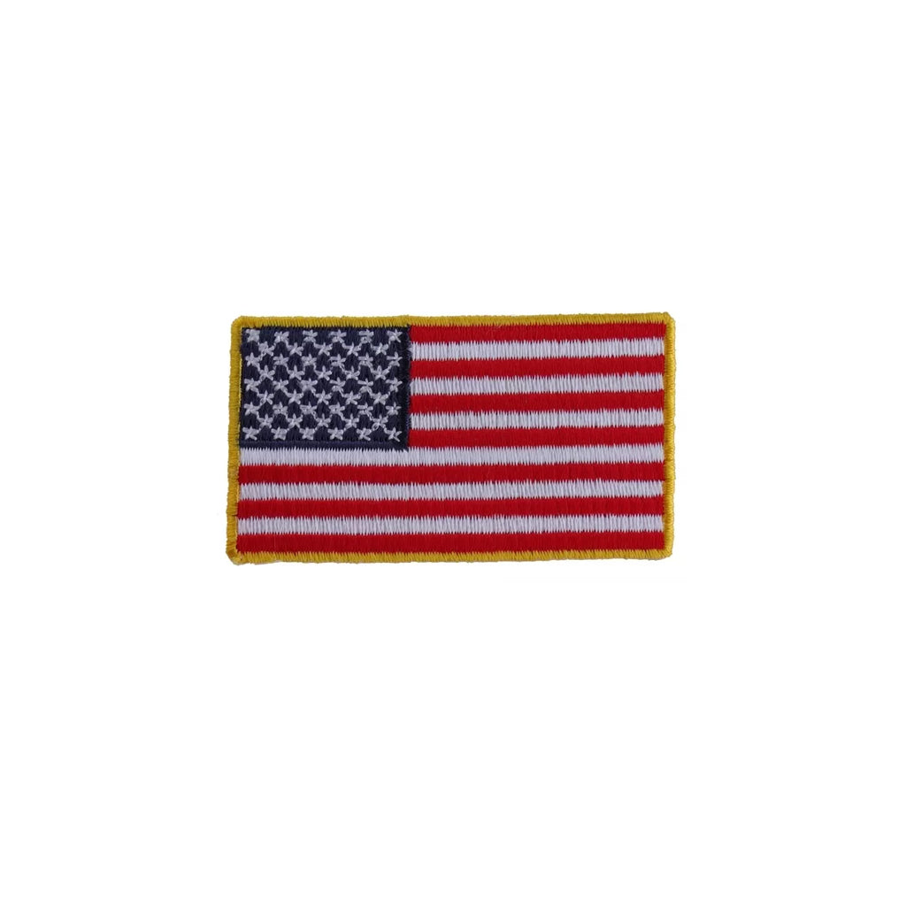 USA Flag Patch With Yellow Border 