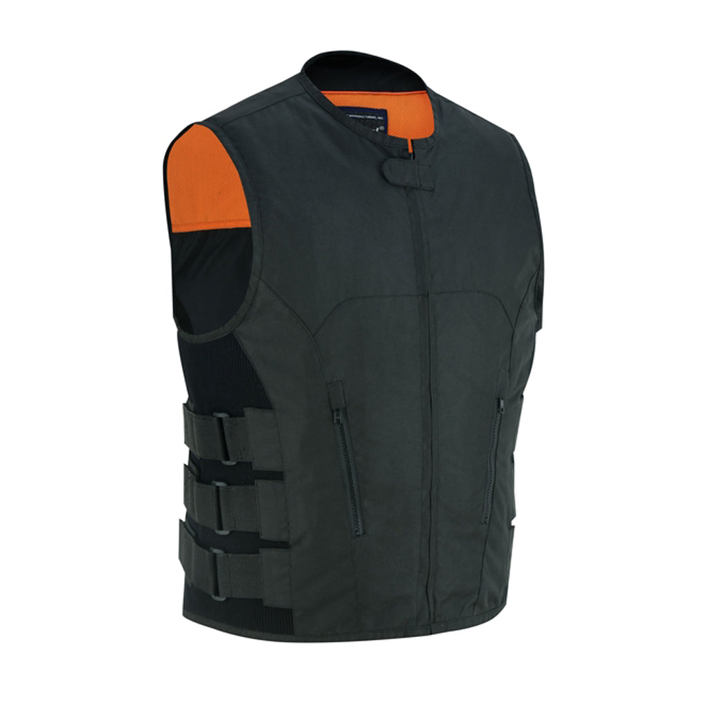 V112TX MENS TEXTILE MOTORCYCLE SWAT VEST WITH PIPING COLLAR – San
