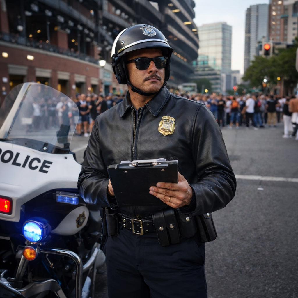 MEN'S POLICE B JACKET (Cowhide) – San Diego Leather