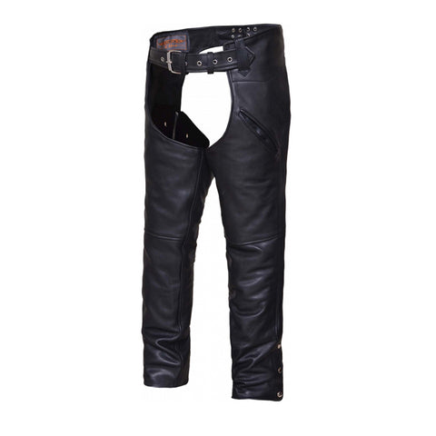 CH326DP MENS/UNISEX LEATHER CHAPS W/ DEEP SIDE POCKETS