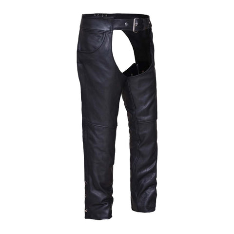 CH720NK MENS/UNISEX LEATHER CHAPS W/ JEAN POCKETS