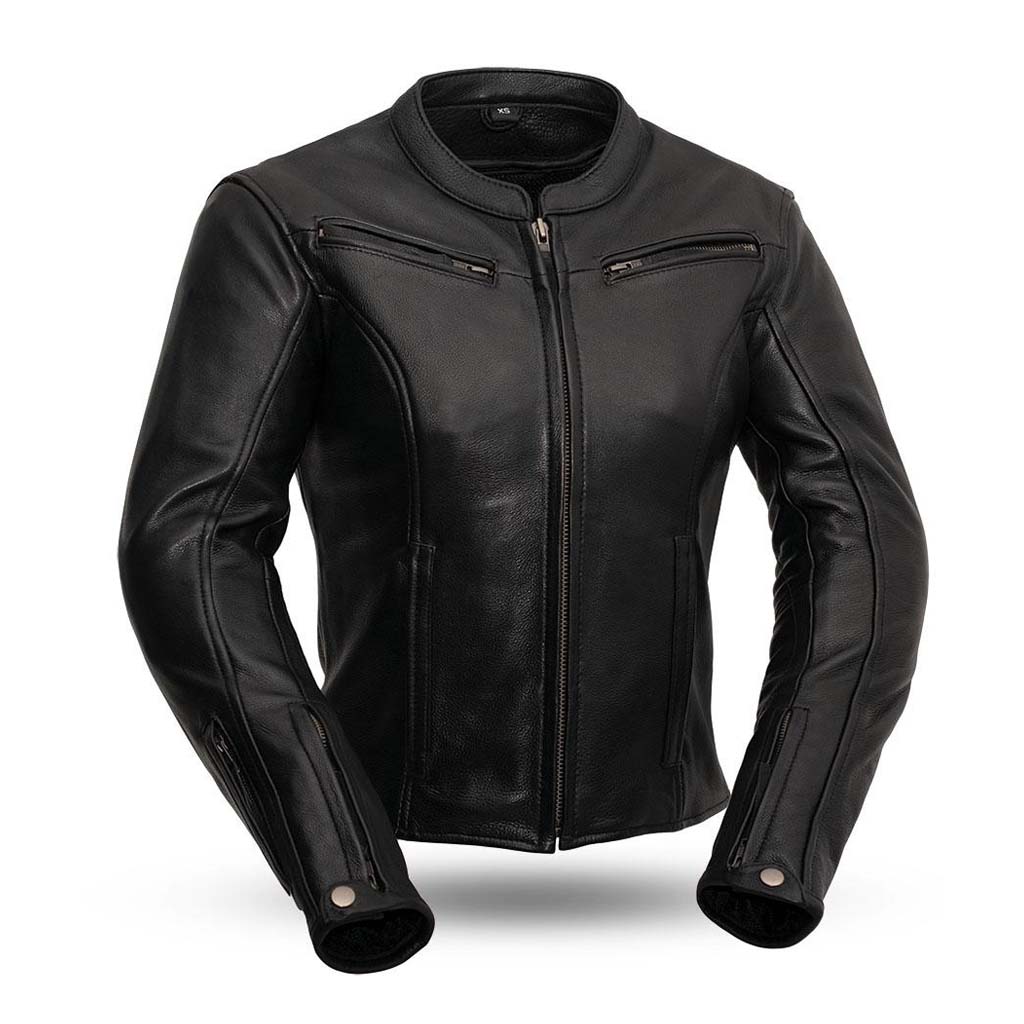 LC158 LADIES SCOOTER LEATHER JACKET San Diego Leather