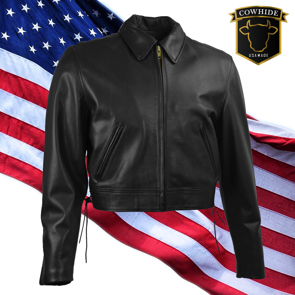 LADIES POLICE B AGB (Cowhide) – San Diego Leather Jacket Factory