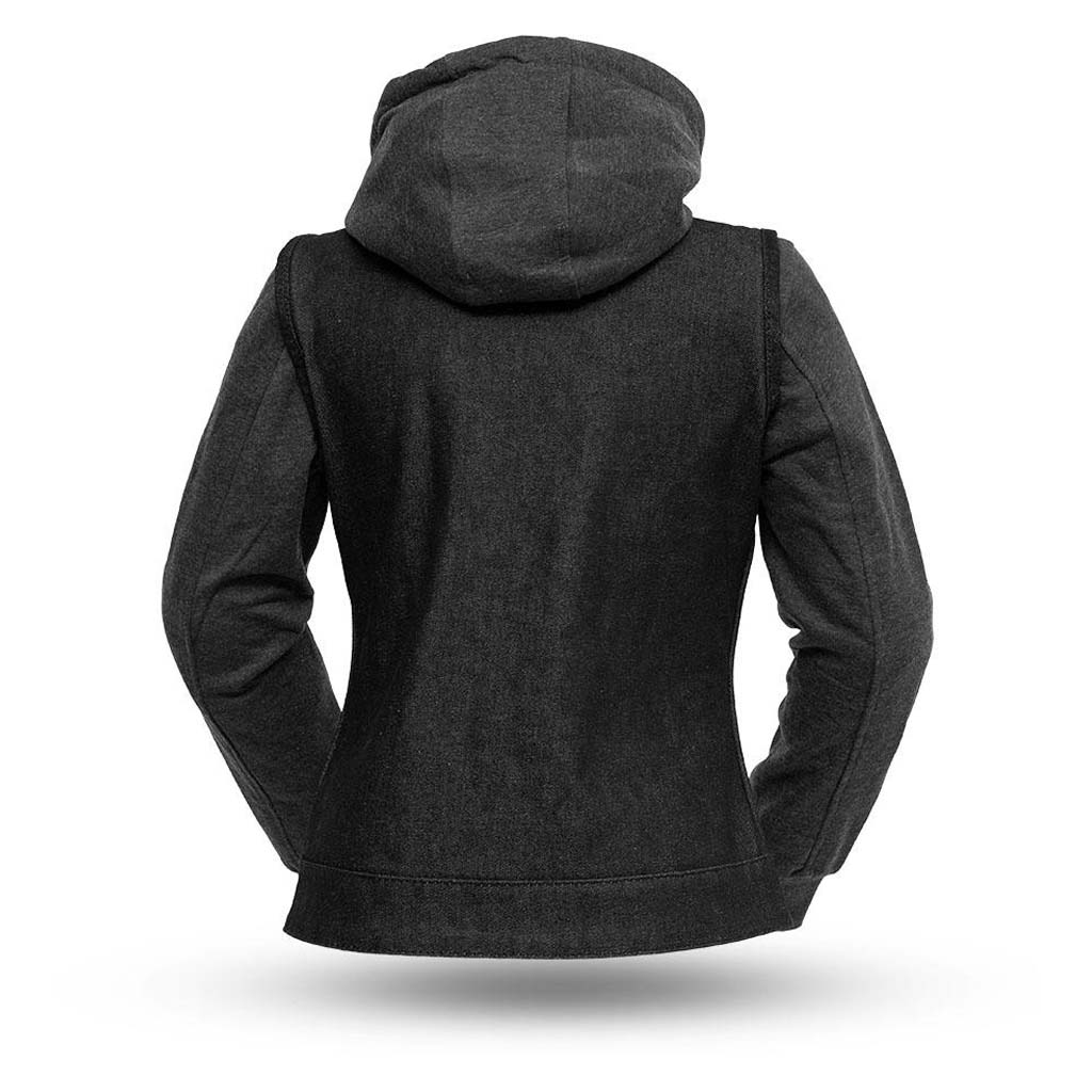 LADIES DENIM MOTORCYCLE CLUB VEST WITH MANDARIN COLLAR LV517DM San