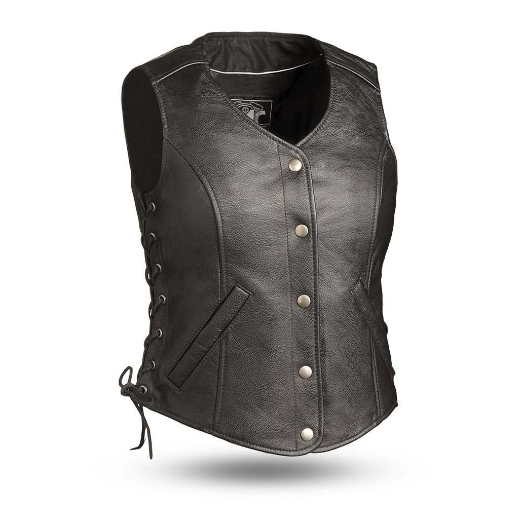 Womens western leather vest on sale