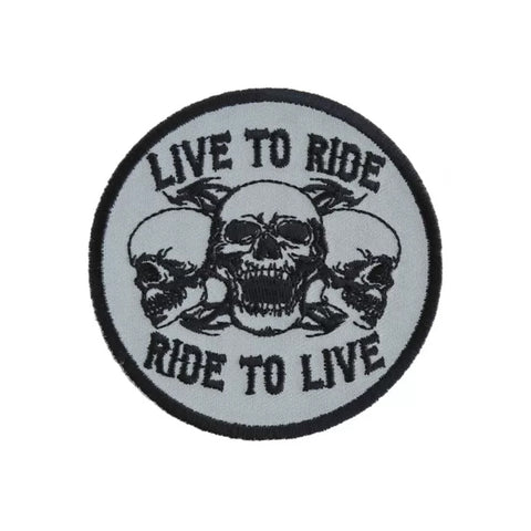 3" X 3" LIVE TO RIDE RIDE TO LIVE WITH SKULLS