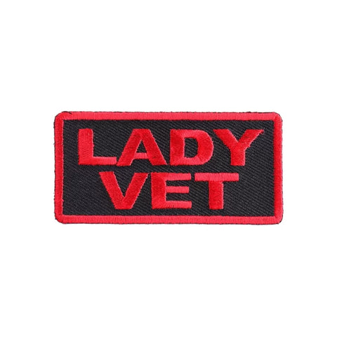 3" X 1.5" LADY VET PATCH - RED