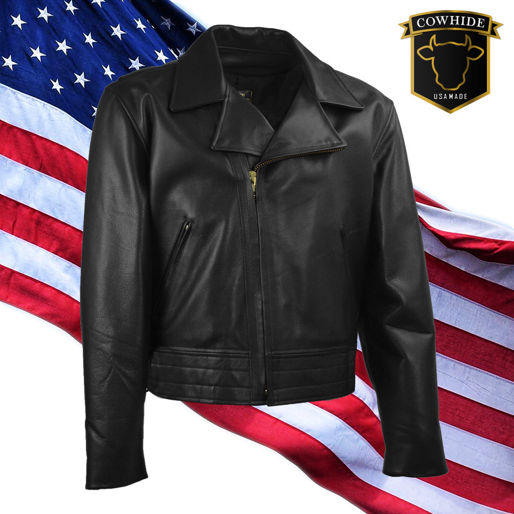 Police Man Printed Calf Leather Biker Jacket – Backyardarchive