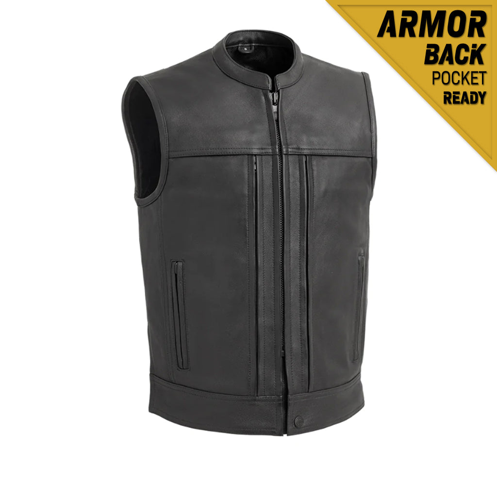 Mens leather club vest new arrivals