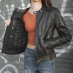 LB164 LADIES SCOOTER LEATHER JACKET