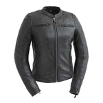 LC190  LADIES SCOOTER LEATHER JACKET