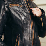 LC198 LADIES SCOOTER LEATHER JACKET