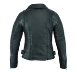LC802 LADIES CLASSIC LEATHER JACKET (SIDE BELTS)