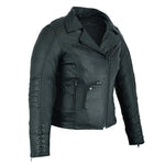 LC802 LADIES CLASSIC LEATHER JACKET (SIDE BELTS)