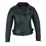 LC802 LADIES CLASSIC LEATHER JACKET (SIDE BELTS)