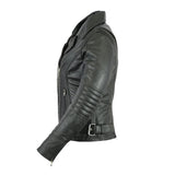 LC835 LADIES CLASSIC LEATHER JACKET (SIDE BELTS)