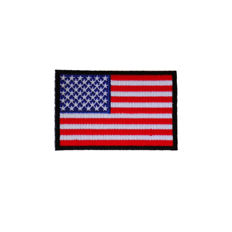 3" X 2"  USA FLAG PATCH BLACK BORDER