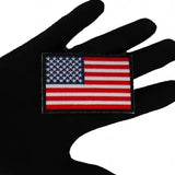 3" X 2"  USA FLAG PATCH BLACK BORDER