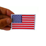 3" X 2"  USA FLAG PATCH WHITE BORDER