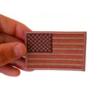 3" X 2"  USA FLAG PATCH SUBDUED BROWN