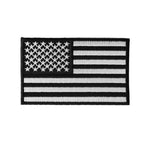 4" X 2.5"  USA FLAG PATCH BLACK & WHITE