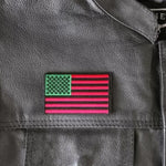 3.2" X 2"  USA FLAG PATCH RED, BLACK & GREEN