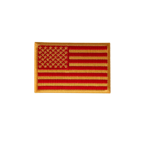3" X 2"  USA FLAG PATCH KELLY RED & YELLOW