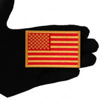 3" X 2"  USA FLAG PATCH KELLY RED & YELLOW