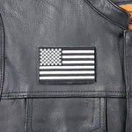 3.5" X 2.25"  USA FLAG PATCH BLACK & WHITE