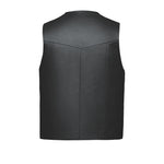 V602 MENS LEATHER WESTERN VEST W/ FRONT SNAPS