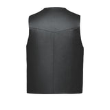 V602 MENS LEATHER WESTERN VEST W/ FRONT SNAPS