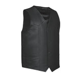 V602 MENS LEATHER WESTERN VEST W/ FRONT SNAPS