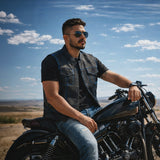 V694 MENS LEATHER CLUB VEST - 6 COLORS