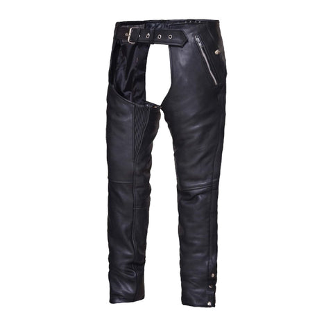 CH7145 MENS/UNISEX LEATHER CHAPS W/ DOUBLE SIDE POCKETS