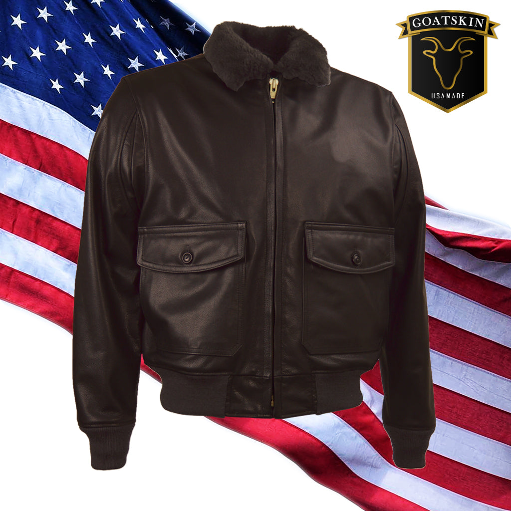 MENS G1 NAVY JACKET (Goatskin) – San Diego Leather Jacket Factory