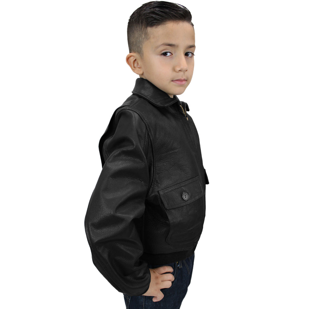 KIDS G1 NAVY LEATHER JACKET – San Diego Leather