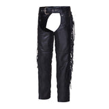 LCH733 LADIES LEATHER CHAPS W/ FRINGES & COIN POCKET