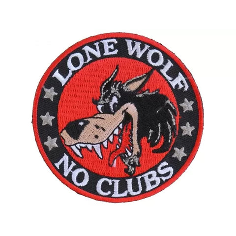 3" X 3" LONE WOLF NO CLUB PATCH