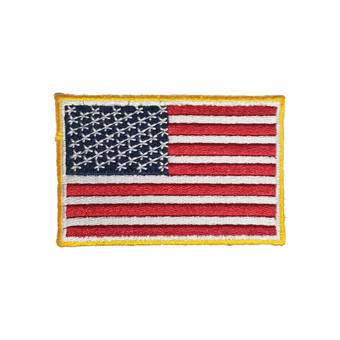 3" X 2" USA FLAG PATCH - YELLOW BORDER
