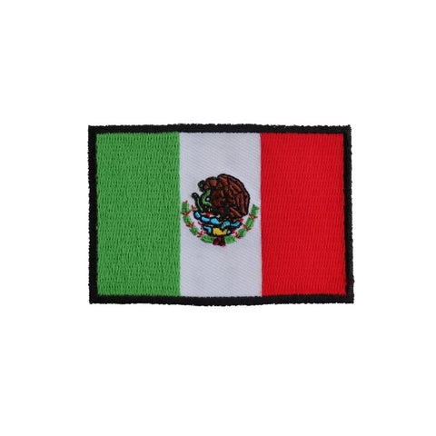 3" X 2" MEXICO FLAG PATCH - BLACK BORDER