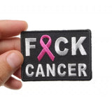 2.75" X 2" FUCK CANCER PINK RIBBON PATCH