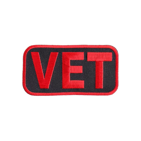 3.75" X 2" VET IN RED STITCHING PATCH
