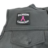 2.5" X 2.5" SCREW CANCER PINK RIBBON PATCH